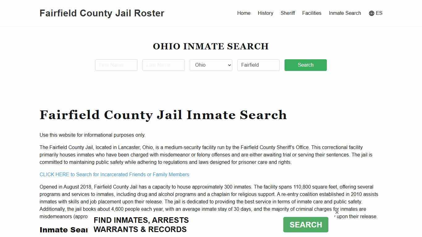 Fairfield County Jail Roster Lookup, OH, Inmate Search